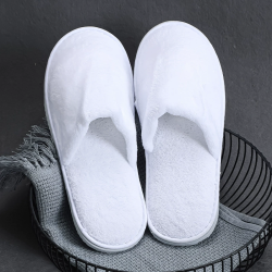 Hotel White Fluffy Slippers