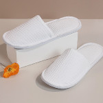 White Disposable Waffle Slippers