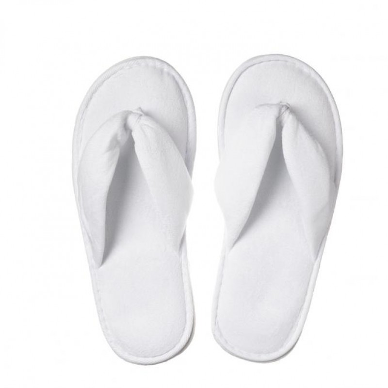 white cloth flip flops